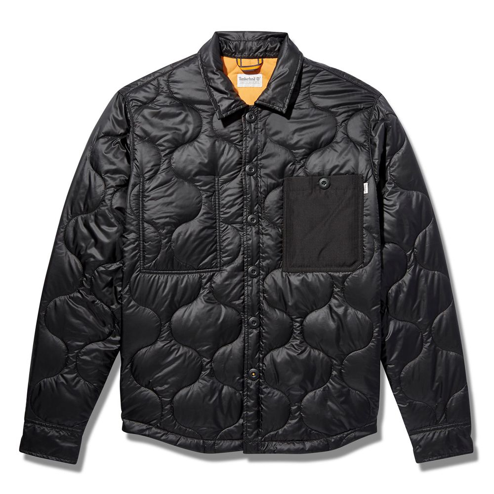 Timberland Mens Jackets Heritage Long-Sleeve Onion-Quilted Shirt - Black - India TG8524063